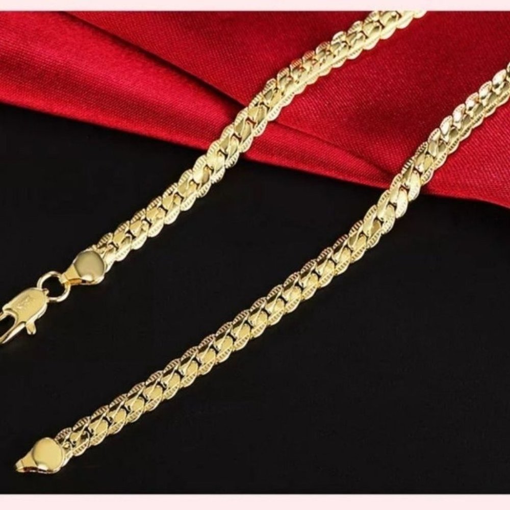 new Gold filled 5MM snake unisex Necklace - Picture 3 of 7